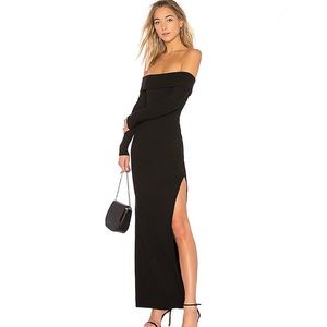 Revolve Off the Shoulder Royal Black Dress